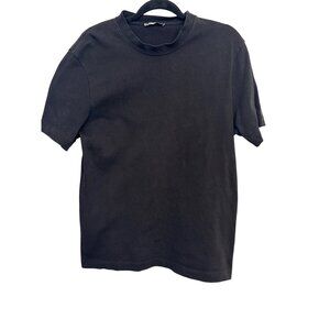 Zara M Womens Black T-Shirt Cotton